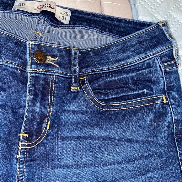 HOLLISTER super skinny Jeans dark wash blue size 3R w26 l31 - Picture 6 of 11